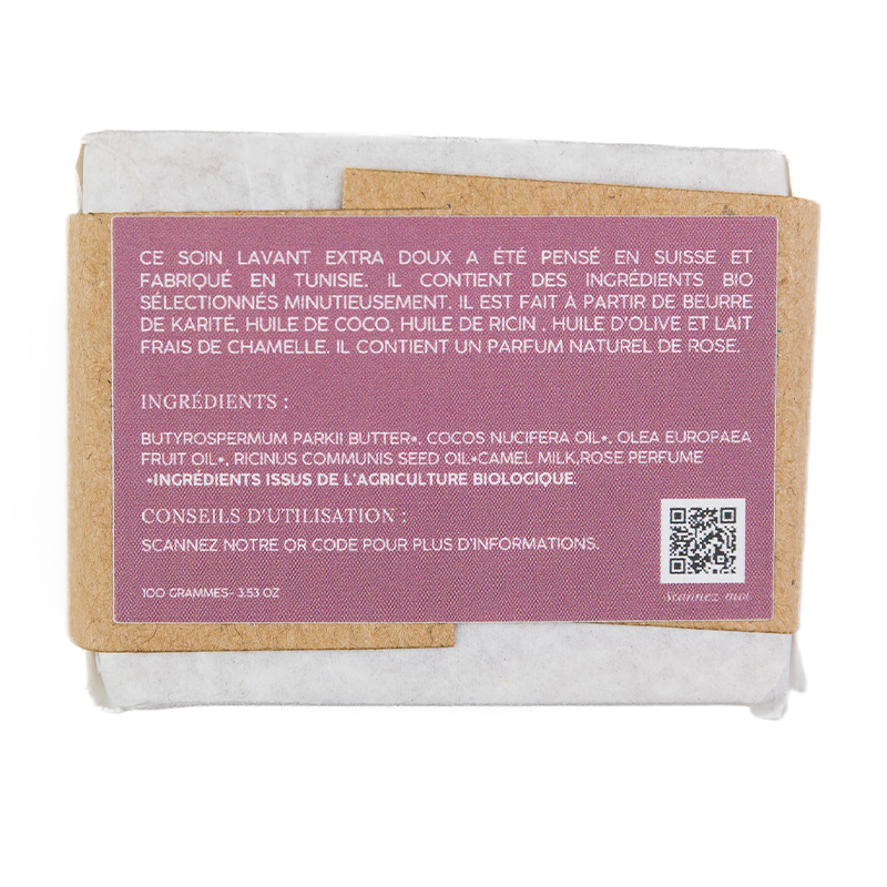 Savon au Lait de Chamelle Parfumé à la Rose